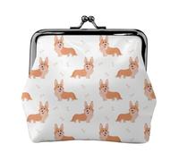 Lustige süße Corgi-Hunde-Münzgeldbörse, Kuss-Lock-Geldbörse, kleine Geldbörse aus PU-Leder für Frauen