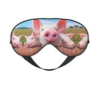 Lustige süße Schweine-Druck, weiche Augenmaske, doppelseitig, weiche Augenabdeckung für Schlaf, Reisen, Yoga, verstellbarer Riemen, blockiert Licht