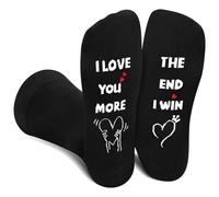 Lustige Valentinstag Socken Herren Damen Ehemann Freund - Bunte Witzige Hochzeitstag Geschenke für Männer Mann Frau - Motiv Coole Verrückte Socken Happy Funny Socks - Valentinstagsgeschenk für Ihn Sie
