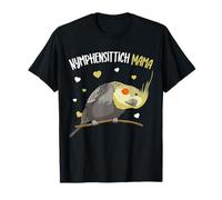 Lustige Vogel Liebhaber Geschenkideen Nymphensittich Mama Vogel Papagei Frauen T-Shirt Schwarz S Cartoon Vogel T-Shirt Klassische Passform Crew-Kragen Kurzarm
