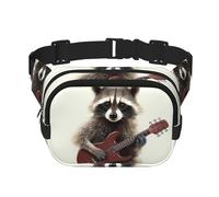 Lustige Waschbär-Bauchtasche für Damen, wasserdicht, verstellbar, Hüfttasche, modisch, lässig, Crossbody-Tasche, Bauchtasche für Laufen, Workout, Wandern, Reisen, Schwarz, Einheitsgröße, Schwarz ,