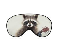 Lustige Waschbär-Schlafmaske, weich, bequem, Augenmaske mit verstellbarem Riemen, Augenschutz, Augenschatten für Männer und Frauen, Arbeit, Reisen