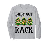 Lustige Weihnachtsbäume singendes Baby bekommt Rack Schweine Xmas Langarmshirt