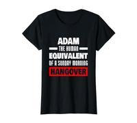 Lustiger Adam Spruch Menschlicher Kater Adam Name Preisgünstiges Grafik-T-Shirt, Damen, Schwarz, XS