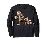 Lustiger AFFE Boba Tee Plüsch Bär Cute Animal Fun Langarmshirt