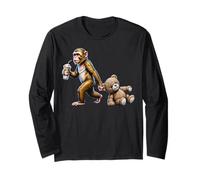 Lustiger AFFE Boba Tee Plüsch Bär Niedlicher Tierliebhaber Langarmshirt