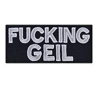 Lustiger Aufnäher/Aufbügler mit Spruch geil bestickter Patch Crazy zum annähen/aufbügeln | Humor Bügelbilder Geschenk Applikation für alle Stoffe | 90x40mm