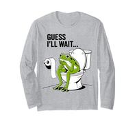 Lustiger Badezimmer-Frosch I Guess I'll Wait Humor Langarmshirt