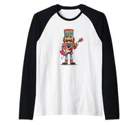 Lustiger bunter Nussknacker mit E-Gitarren-Grafik Raglan