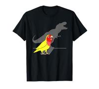 Lustiger Dinosaurier T-Rex Shadow Rosy Gesicht Gelb Lovebird T-Shirt