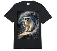Lustiger Eisbär Surfer fängt Wellen | Shaka Lustiges Tier Comfort Colors Adult Heavyweight T-Shirt