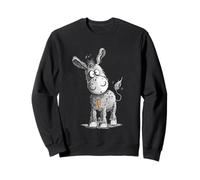 Lustiger Esel mit Möhre Handgezeichneter Cartoon Esel Sweatshirt