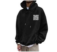 Lustiger Fu Qr Code Hoodie, Unisex Hoodies für Erwachsene, Fuck You Qr Code Sweatshirt, Rick Roll Scan Code Witz Winter Kapuzenjacke Hip Hop Outdoor Kapuzenpullover Weich Bequem Langarm Pullover