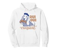 Lustiger Hund Basset Hound Foodie Oui Croissant Pullover Hoodie
