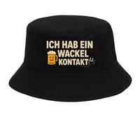 Lustiger Hut Malle „Ich hab ein Wackelkontakt“ - Spaß Fischerhut für JGA Saufen Ballermann Festival Männer Urlaub Partyhut Trinkhut Saufhut Mallehut Strandhut Geschenk Gag Accessoire Fischerhut Witzig