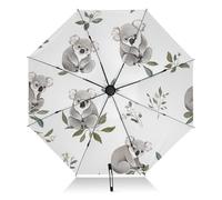 Lustiger Koala-Regenschirm, kompakt, faltbar, umgekehrt, Reise-Regenschirm für Regen, Regen, große 8 Rippen, tragbarer UV-Regenschirm, automatisch, für Damen und Herren