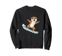 Lustiger Otter Beim Snowboarden Kinder Winter Spaß Sweatshirt