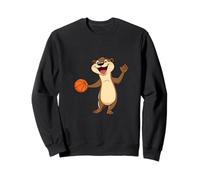 Lustiger Otter Mit Basketball Cartoon Motiv Für Tierfans Sweatshirt