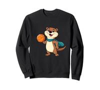 Lustiger Otter Mit Basketball Kinder Comic Motiv Sweatshirt