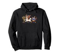 Lustiger Papillon Hund Dreidel Menora Chanukka Kinder Damen Herren Pullover Hoodie, Unisex für Erwachsene, Schwarz, M