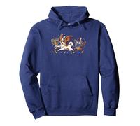 Lustiger Papillon Hund Dreidel Menora Chanukka Kinder Damen Herren Pullover Hoodie, Unisex für Erwachsene, Marineblau, M