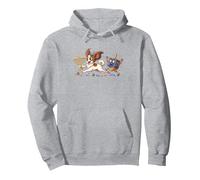 Lustiger Papillon Hund Dreidel Menora Chanukka Kinder Damen Herren Pullover Hoodie, Unisex für Erwachsene, Grau Meliert, XL