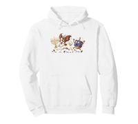 Lustiger Papillon Hund Dreidel Menora Chanukka Kinder Damen Herren Pullover Hoodie, Unisex für Erwachsene, Weiß, M