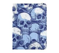 Lustiger Reisepass-Kartenhalter aus weißem Leder, dekorativ, Reisedokumente, Organizer, Schutz, Reisepasshülle, leicht, Funny Skull White, 1 size