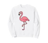 Lustiger rosa Flamingo große Cartoon-Augen Derpy Zoo Tier Sweatshirt