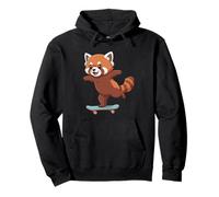 Lustiger roter Panda Skater Skateboard Ballerina Zoo Jungen Mädchen Pullover Hoodie