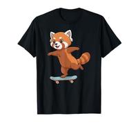 Lustiger roter Panda Skater Skateboard Ballerina Zoo Jungen Mädchen T-Shirt
