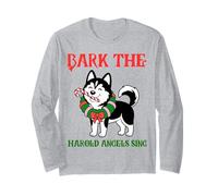 Lustiger sarkastischer Weihnachtshund bellt die Harold Engel singen Langarmshirt
