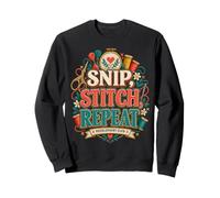 Lustiger Snip Stitch Repeat Stickerei Club Nähen Humor Sweatshirt