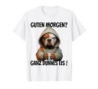 Lustiger Spruch Guten Morgen? Ganz dünnes EIS! Hund Pitbull T-Shirt