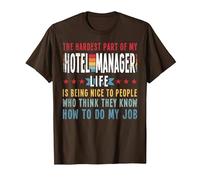 Lustiger Spruch Hotel Manager T-Shirt, Herren, Braun, XL