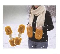 Lustiger Strickschal mit Mozzarella-Käse-Design, weicher Plüschstoff für kaltes Wetter, mit Handschuhfunktion