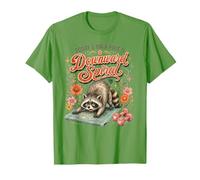 Lustiger Waschbär Yoga Pose Workout Downward Spiral Humor T-Shirt