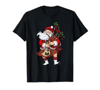 Lustiger Weihnachtsmann Dudelsack Tartan Kilt Schottland T-Shirt