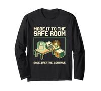 Lustiger Zombie-Survival-Horror-Gamer Made It to The Safe Room Langarmshirt