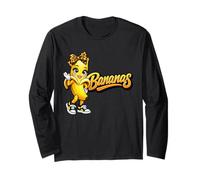 Lustiges Bananen Leopard Schleife Retro Mädchen Damen Kinder Langarmshirt
