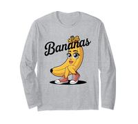 Lustiges Bananen Leopard Schleife Retro Mädchen Damen Kinder Langarmshirt