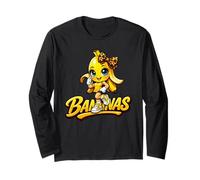 Lustiges Bananen Leopard Schleife Retro Mädchen Damen Kinder Langarmshirt