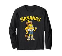 Lustiges Bananen Leopard Schleife Retro Mädchen Damen Kinder Langarmshirt