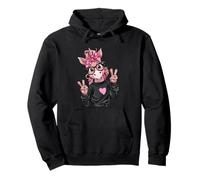 Lustiges Einhorn mit Brille Peace Zeichen Hipster Tier Pullover Hoodie