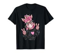 Lustiges Einhorn mit Brille Peace Zeichen Hipster Tier T-Shirt