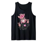 Lustiges Einhorn mit Brille Peace Zeichen Hipster Tier Tank Top