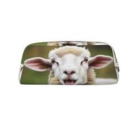 Lustiges Federmäppchen mit frecher Schafzunge, niedliches Tier, großes Fassungsvermögen, ästhetisches Stifteetui, Leder-Make-up-Tasche für Damen und Herren, Reise-Kulturbeutel, Reißverschluss