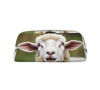 Lustiges Federmäppchen mit frecher Schafzunge, niedliches Tier, großes Fassungsvermögen, ästhetisches Stifteetui, Leder-Make-up-Tasche für Damen und Herren, Reise-Kulturbeutel, Reißverschluss