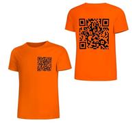 Lustiges Fu Qr Code Shirt, Unisex Shirt Für Erwachsene, Fuck You Qr Code Herren T-Shirt, Rick Roll Scan Code Witz T-Shirt (Orange,XL)