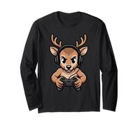 Lustiges Gamer Hirsch Video Games Jungen Kinder Gaming Langarmshirt